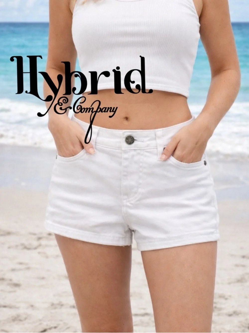 💙♥️🔥Hybrid & Co White Denim Shorts Size 5 | Classic Summer Jean Shorts
